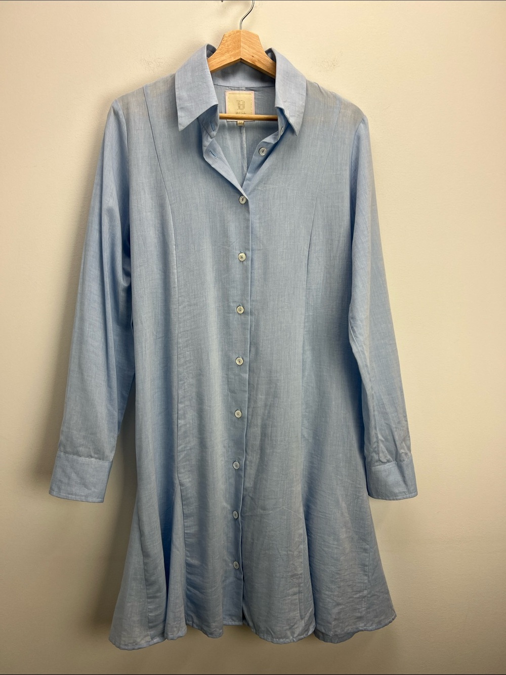Bell by Alicia Bell Long Sleeve Button Down Shirt Dress 12 Coastal Swim Cover